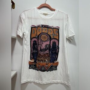 White light weight For Love Bell Tshirt with The Doors band on the front